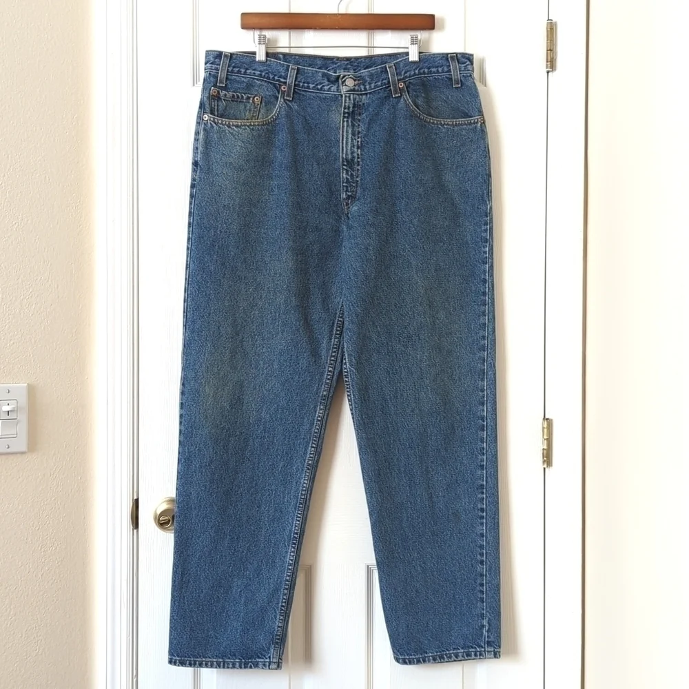 Levi's Y2K Vintage 550 Dark Wash Relaxed Fit Tapered Leg Denim Jeans 40 x 32